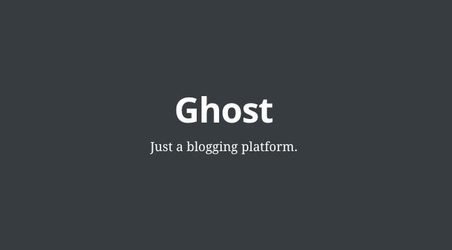 Starting Ghost for the first time